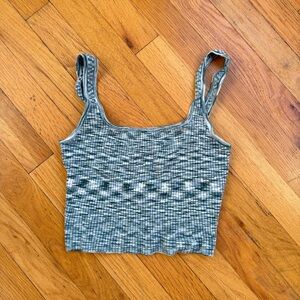 Altar’d state blue/green marbled cropped sweater tank
